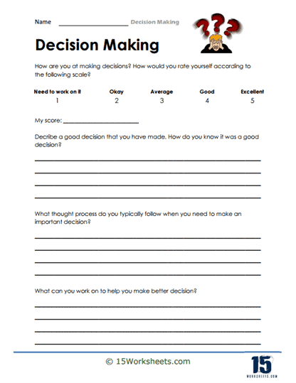 Decision Making Worksheets 15 Worksheets com