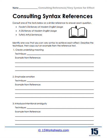 Consulting References Worksheets