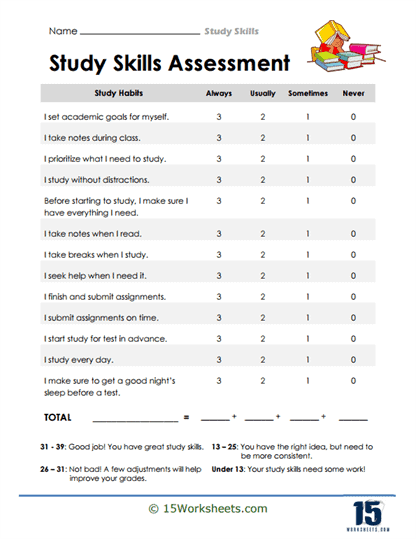 Study Skills Worksheets