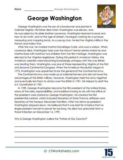 George Washington Worksheets