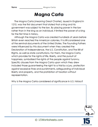 Magna Carta Worksheets