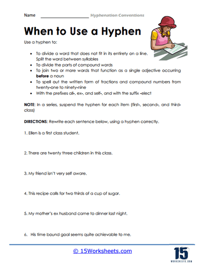 Hyphen Worksheets