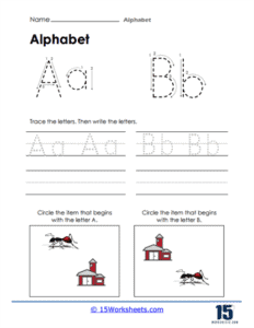 Letters Worksheets | Recognize, Write & Match - 15 Worksheets.com