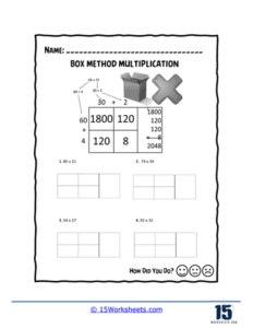 Box Method Multiplication Worksheets - 15 Worksheets.com
