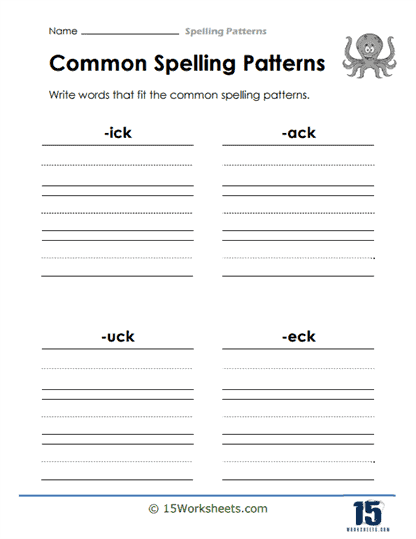 Common Patterns Worksheet