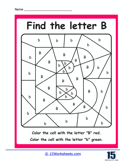 B Puzzle Coloring Worksheet