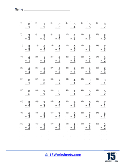 1-digit-subtraction-worksheets-15-worksheets