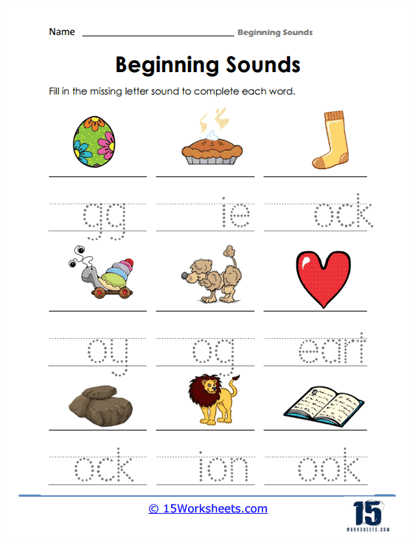 Beginning Sounds Worksheets - 15 Worksheets.com