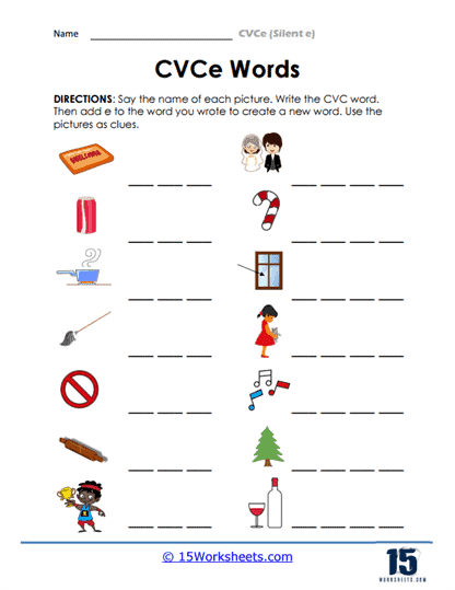 CVCe (Silent e) Worksheets