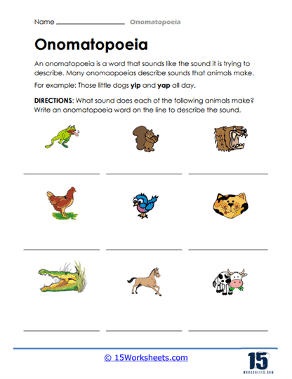 Examples of Onomatopoeia for Kids