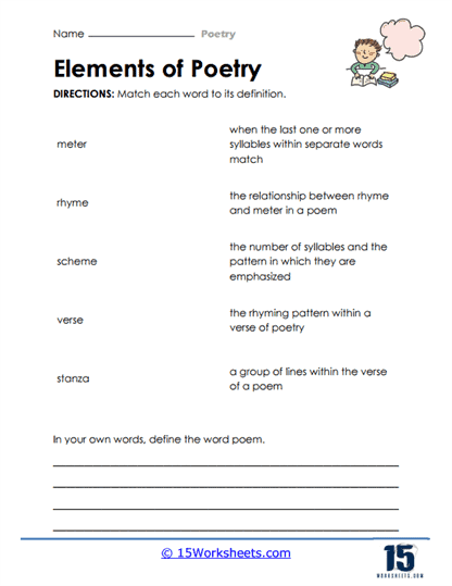 poetry worksheets grade 5