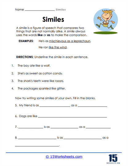 Simile Worksheets