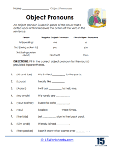 Grammar Worksheets - 15 Worksheets.com