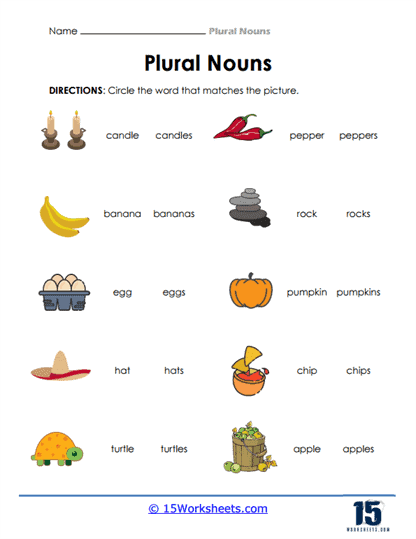 Plural Noun Worksheets
