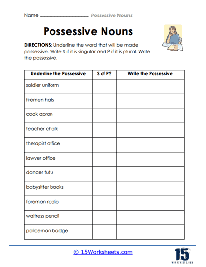 Plural Nouns Practice Worksheet