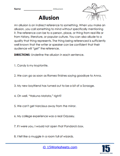 Mark the Allusion Worksheet