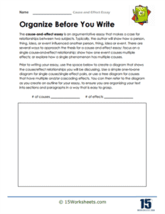 Cause and Effect Essay Worksheets - 15 Worksheets.com