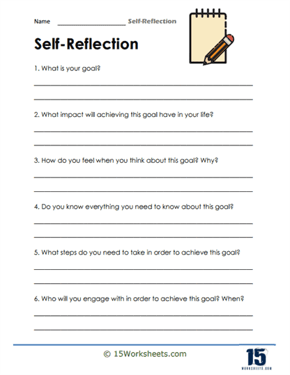 Self Reflection Worksheets - 15 Worksheets.com