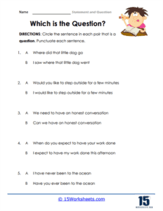 Statements and Questions Worksheets - 15 Worksheets.com