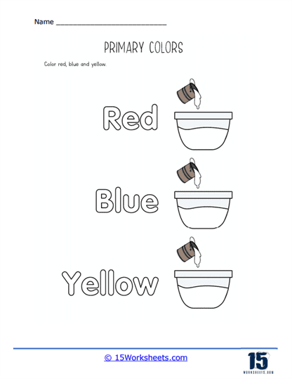Pails of Primary Colors Worksheet