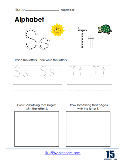 Sun and Turtle Worksheet