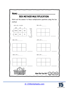 Box Method Multiplication Worksheets - 15 Worksheets.com