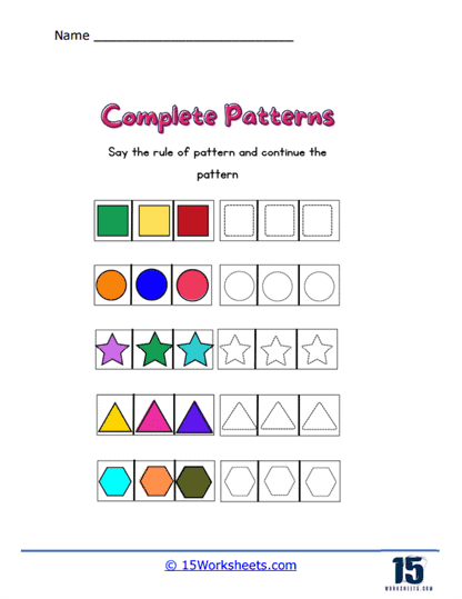 Extend the Pattern Worksheets