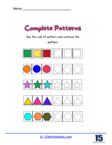 Extend The Pattern Worksheets - 15 Worksheets.com