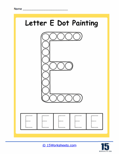 E Dot Painting Worksheet
