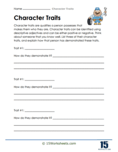 Character Traits Worksheets - 15 Worksheets.com