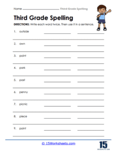 3rd Grade Spelling Words Worksheets - 15 Worksheets.com