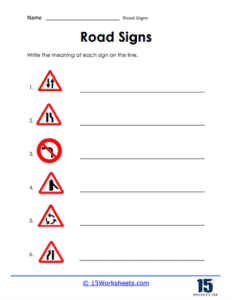 Road Signs Worksheets - 15 Worksheets.com