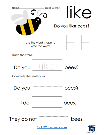 Like Bees Worksheet