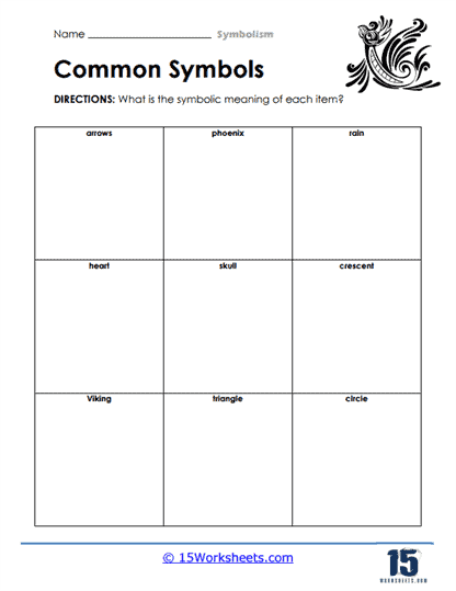 Common Symbols Worksheet