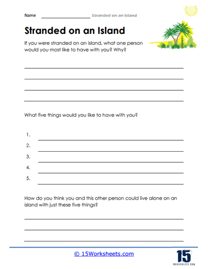 Stranded On An Island Worksheets 15 