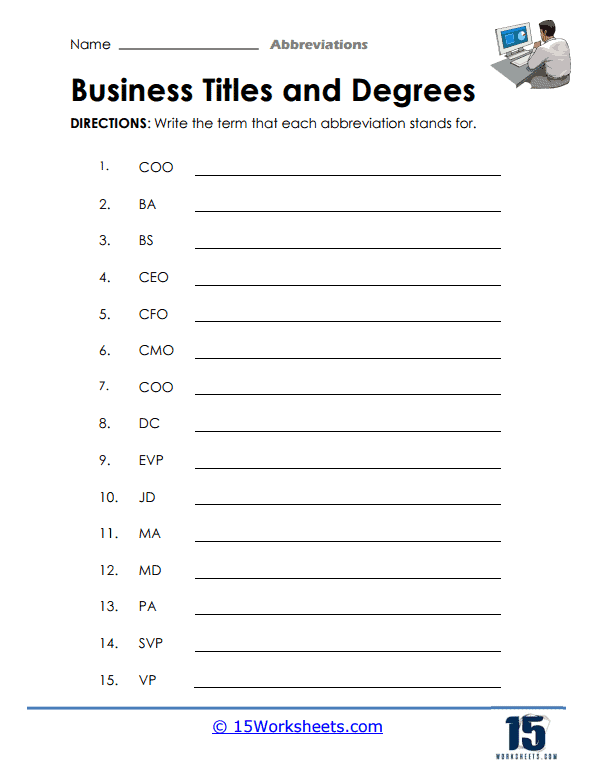 Business Titles and Degrees