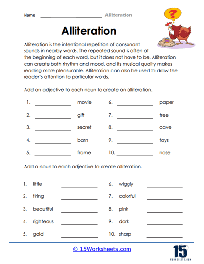 Adding Adjectives and Nouns Worksheet
