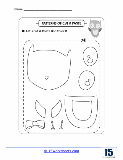 Owl Cut and Paste Worksheet