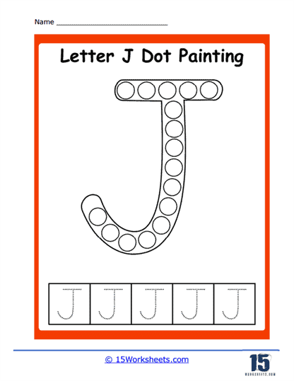 J Dot Painting Worksheet