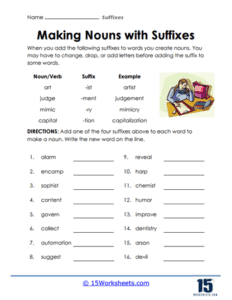 Suffixes Worksheets - 15 Worksheets.com