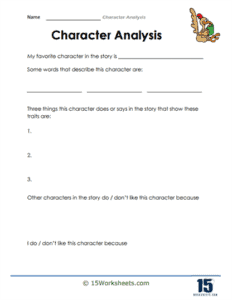 Character Analysis Worksheets - 15 Worksheets.com