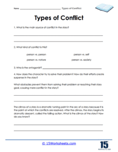 Types of Conflict Worksheets - 15 Worksheets.com