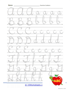 Cursive Letters #12 Worksheet - 15 Worksheets.com