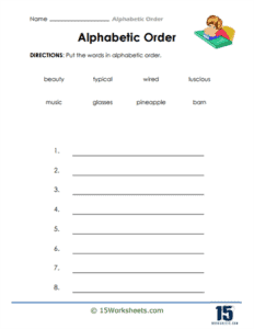 Alphabetic Order Worksheets - 15 Worksheets.com