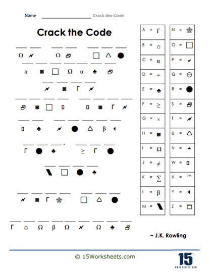 Crack the Code Phrase Worksheet