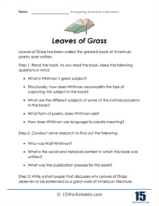 American Literature Worksheets - 15 Worksheets.com