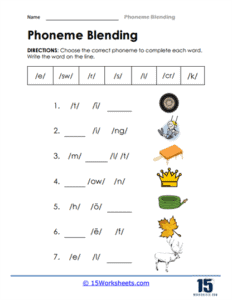 Phoneme Blending Worksheets - 15 Worksheets.com