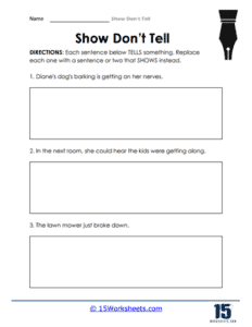 Show Don't Tell Worksheets - 15 Worksheets.com