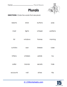 Plural Nouns Worksheets - 15 Worksheets.com