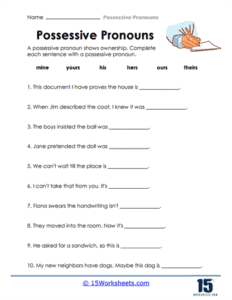 Possessive Pronouns Worksheets - 15 Worksheets.com